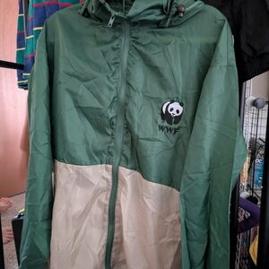 WWF Green and Cream Windbreaker Jacket